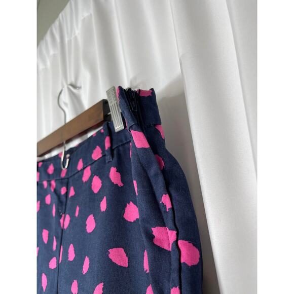 H & M women's slacks pants trousers chinos women's 14 blue navy pink fuchsia - Picture 2 of 12